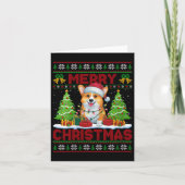 Womens Corgi Ugly Christmas Sweaters Funny Pet Dog Karte (Vorderseite)