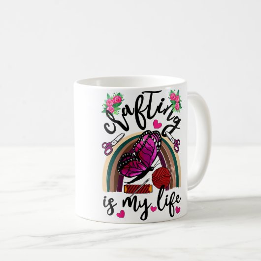 Womens Crafting Is My Life Crafters Quilting Sewin Kaffeetasse (VorderseiteRechts)