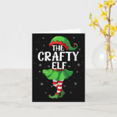 Womens Crafty Elf Christmas Girls Women Elf Squad Karte (Gelbe Blume)