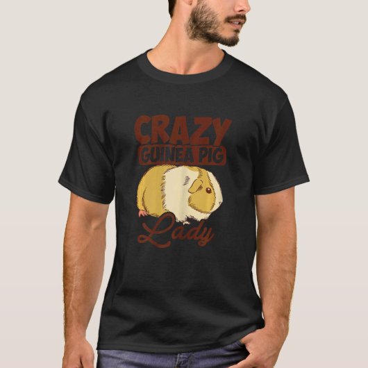 Womens Crazy Guinea Pig Lady Graphic Animal Lover T-Shirt (Vorderseite)
