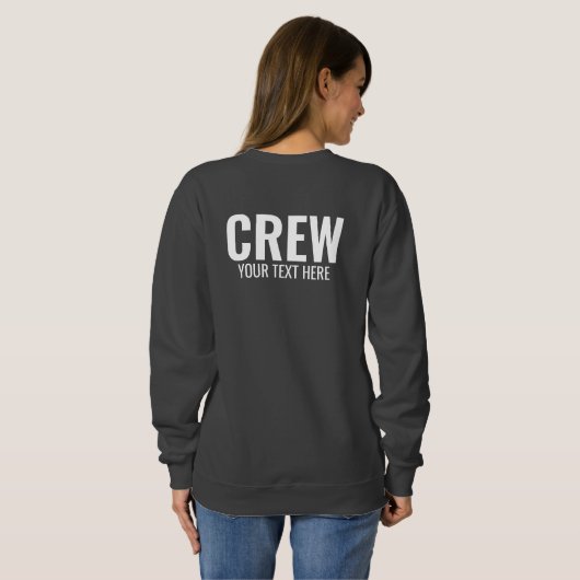 Womens Crew Sweatshirts Custom Add Logo Text hier (Schwarz voll)