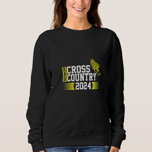 Womens Cross Country 2024 Senior Running Team Yell Sweatshirt (Vorderseite)