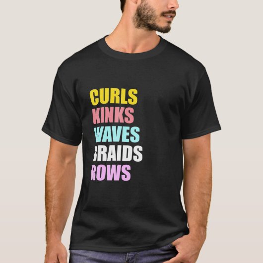 Womens Curls Kinks Waves Braids Rows Graphic T-Shirt (Vorderseite)