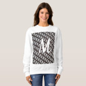 Women's Custom Initial Java Ethnic Batik & White Sweatshirt (Vorne ganz)