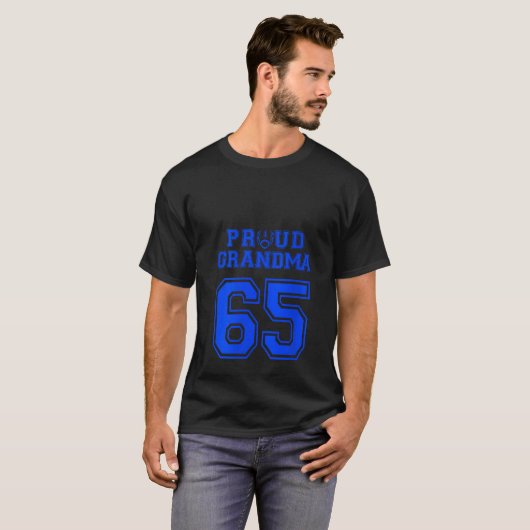 Womens Custom Proud Football Grandma Number 65 B P T-Shirt (Vorne ganz)