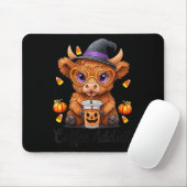 Womens Cute Cow Drinking Coffee Halloween Art V-ne Mousepad (Mit Mouse)