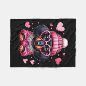 Women's Cute Dachshund Valentines Heart Dog Lover  Fleecedecke (Vorderseite (Horizontal))