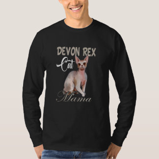 Womens Cute Devon Rex Mama  Love Cats pets & All A T-Shirt
