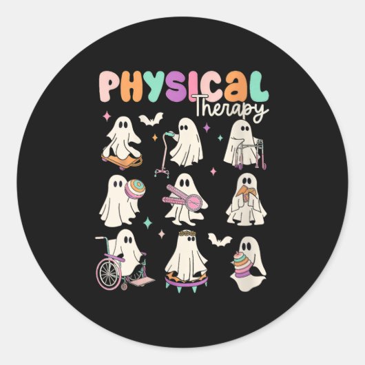 Womens Cute Ghost Physical Therapy Pt Physical The Runder Aufkleber (Vorderseite)