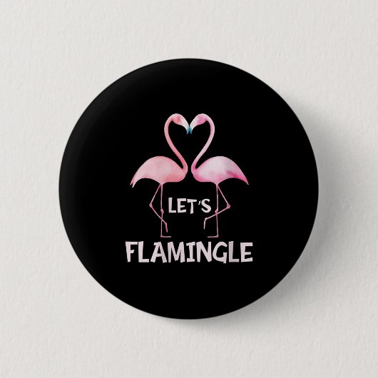 Womens Cute Let's Flamingle Nk Flamingo Summer Lov Button (Vorderseite)