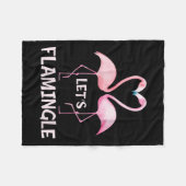 Womens Cute Let's Flamingle Nk Flamingo Summer Lov Fleecedecke (Vorderseite (Horizontal))
