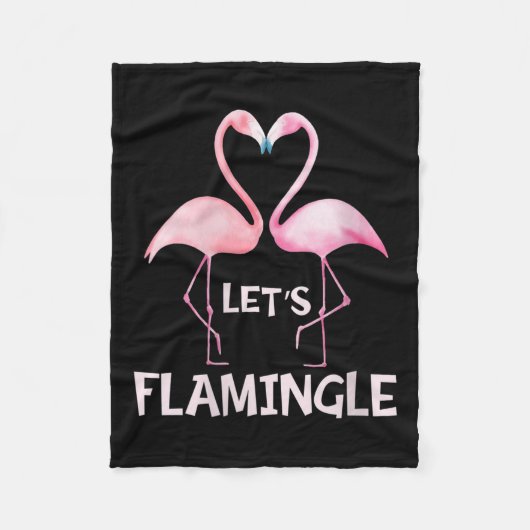 Womens Cute Let's Flamingle Nk Flamingo Summer Lov Fleecedecke (Vorderseite)