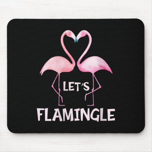 Womens Cute Let's Flamingle Nk Flamingo Summer Lov Mousepad (Vorne)