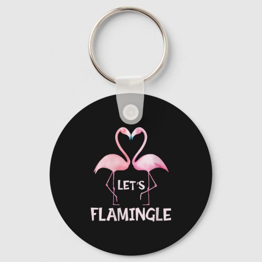 Womens Cute Let's Flamingle Nk Flamingo Summer Lov Schlüsselanhänger (Vorderseite)