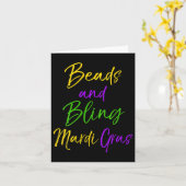 Womens Cute Mardi Gras Party Quote Gift Beads And Karte (Gelbe Blume)