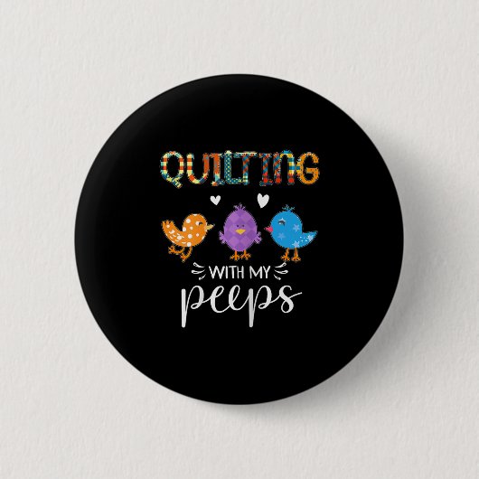 Womens Cute Quilting With My , Quilters  Button (Vorderseite)