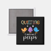 Womens Cute Quilting With My , Quilters Magnet (Vorderseite/Rückseite)