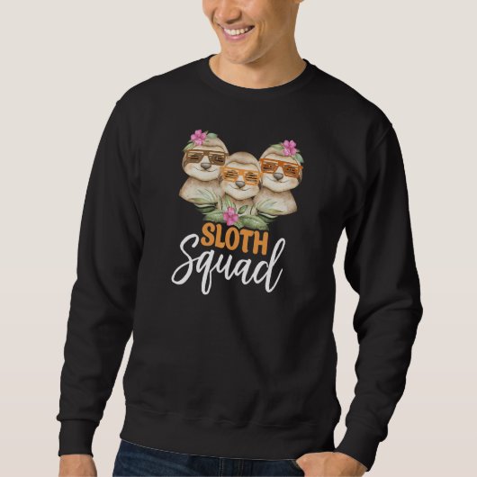 Womens Cute Sloth Squad Retro 80s Style Matching Sweatshirt (Vorderseite)