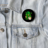 Women's cute st patricks day gnome drinking coffee button (Beispiel)