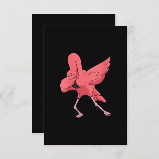 Womens Dabbing Flamingo Bird Niedlich Flamingo Pin Begleitkarte (Vorne/Hinten)