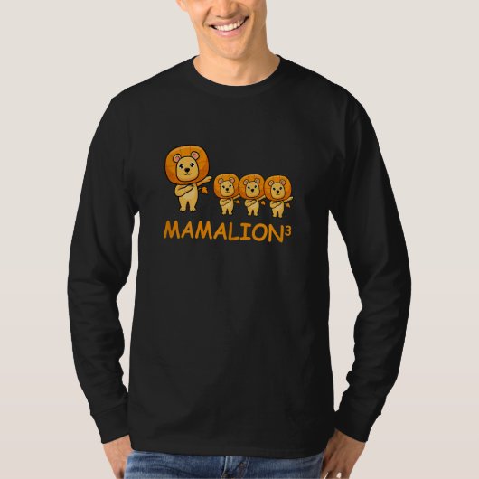 Womens Dabbing Mamalion Lion Mom of Triplets T-Shirt (Vorderseite)