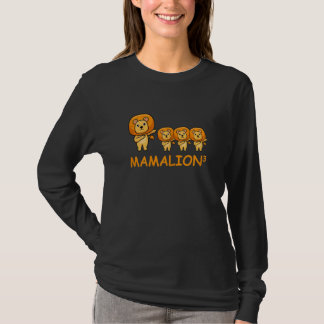 Womens Dabbing Mamalion Lion Mom of Triplets T-Shirt