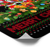 Womens Dabbing Unicorn Ugly Christmas Sweaters Fun Poster (Ecke)