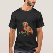 Womens Dachshund Art Dog Lover Christmas Doxi Ligh T-Shirt (Vorderseite)