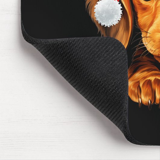 Womens Dachshund Dog Santa Claus Hat Christmas New Mousepad (Ecke)