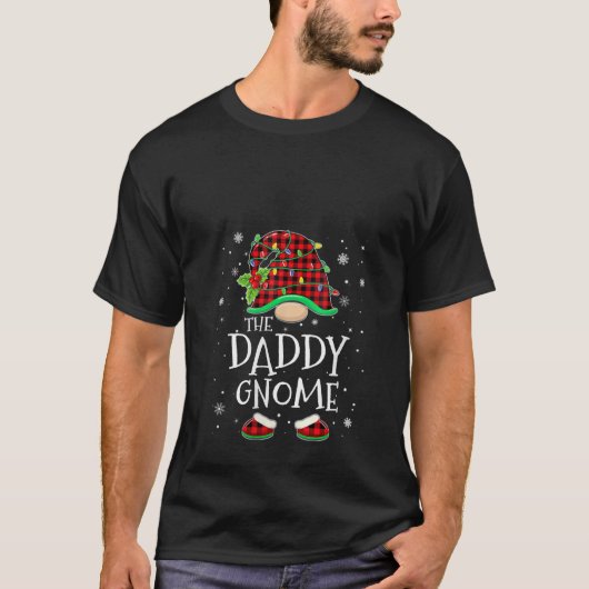 Womens Daddy Gnome Red Plaid Matching Family Chris T-Shirt (Vorderseite)