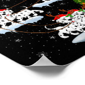 Womens Dalmatian Dog Santa Sleigh Flying Funny Mag Poster (Ecke)