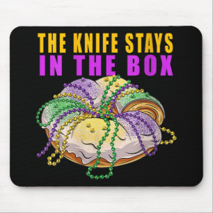 Womens das Messer Bleibe in der Box Mardi Gras Fun Mousepad