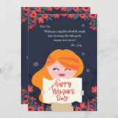 Women's Day Cutie Greeting Card Feiertagskarte (Vorne/Hinten)