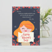 Women's Day Cutie Greeting Card Feiertagskarte (Stehend Vorderseite)