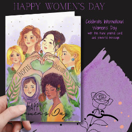 Women's Day Purple Watercolor Card | Give to Gain Feiertagskarte