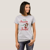 Women's Dear Santa Naughty Cat Tshirt (Vorne ganz)