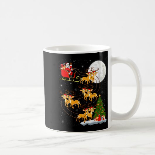 Womens Deer Santa Sleigh Flying Funny Magical Chri Kaffeetasse (Rechts)