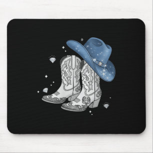 Womens Denim &amp; Diamonds Black T-Shirt Western  Mousepad