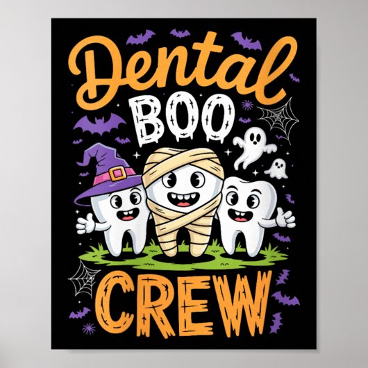 Womens Dental Boo Crew Shirt Funny Men Women Kids Poster (Vorne)
