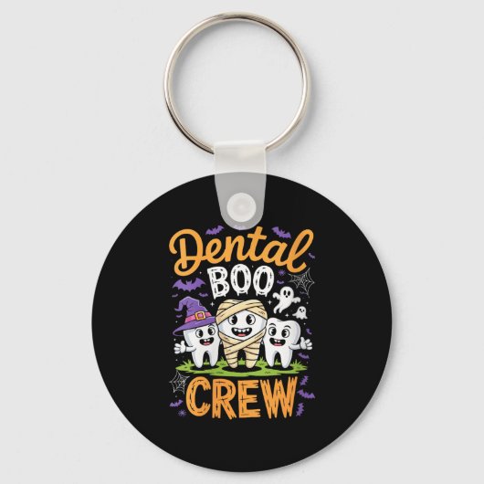 Womens Dental Boo Crew Shirt Funny Men Women Kids Schlüsselanhänger (Vorderseite)
