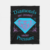 Womens Diamonds Are D Under Pressure - Motivationa Fleecedecke (Vorderseite)