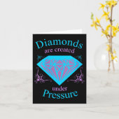 Womens Diamonds Are D Under Pressure - Motivationa Karte (Gelbe Blume)