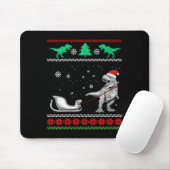 Womens Dinosaur Sleigh Merry Christmas Ugly Christ Mousepad (Mit Mouse)