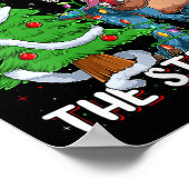 Womens Dinosaur Xmas Lights Funny T-rex Dino Men B Poster (Ecke)