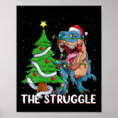 Womens Dinosaur Xmas Lights Funny T-rex Dino Men B Poster (Vorne)