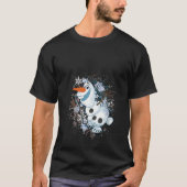 Womens Disney Frozen Olaf Snowflakes And Flowers V T-Shirt (Vorderseite)