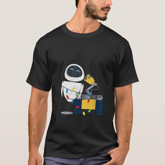 Womens Disney Pixar Wall E Eve Christmas Light Wra T-Shirt (Vorderseite)