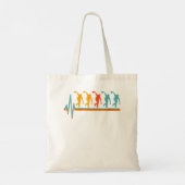 Womens Distressed Bowling Lover Retro Vintage Hear Tragetasche (Rückseite)