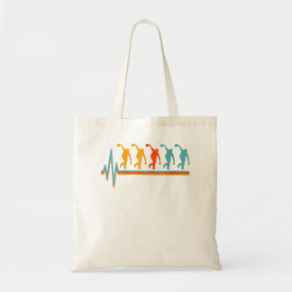 Womens Distressed Bowling Lover Retro Vintage Hear Tragetasche