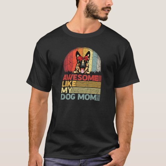 Womens Distressed German Shepherd Tee Awesome Like (Vorderseite)